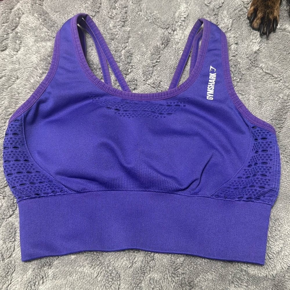 Gym shark purple sports bra size S